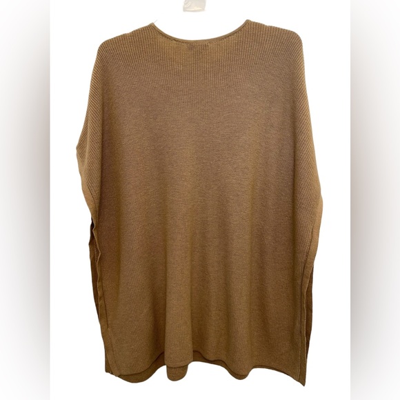 J.Jill Yak Hair Blend Boxy Poncho Sweater Size S/XS Tan Brown - Picture 6 of 12
